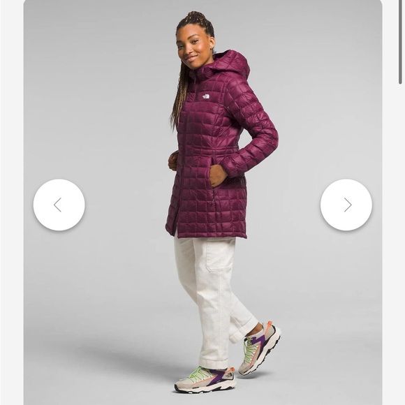 The North Face Women's Hot Pink Quilted Hooded Long Puffer Jacket - Picture 2 of 16